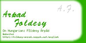 arpad foldesy business card